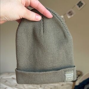 Zara Olive Green Ribbed Beanie